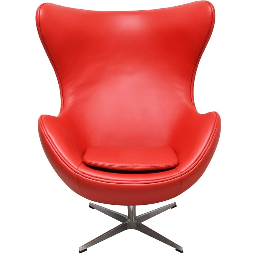 ヤコブセン　エッグチェア　リプロダクト　レッド　レザー　リクライニング機能 ARNE JACOBSEN エッグチェア オットマン リプロダクト